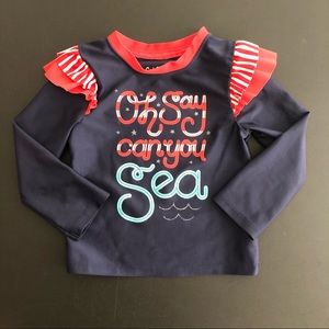 Cat & Jack Red, White, And Blue Rash Guard Size 18 Months